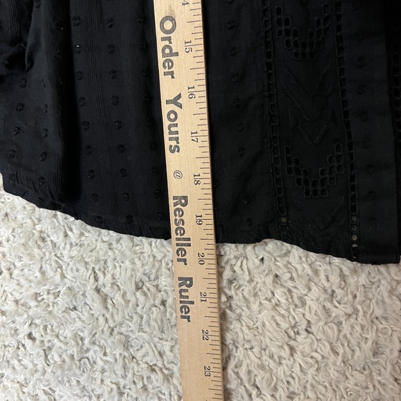 Zara Blouse Top‎ Womens Medium Black Boho Relaxed Festival Embroidered Cropped - Picture 3 of 8